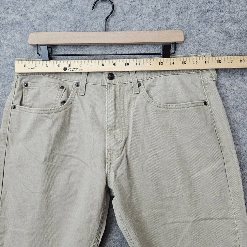 Levi's 502 Regular Taper Jeans Men's 34x32 Khaki Tan Beige Stretch Denim 2021